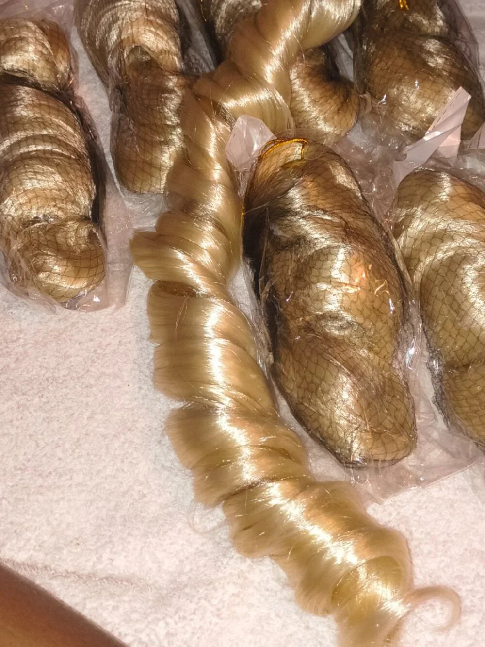 Blonde French Curl Synthetic Hair Extensions